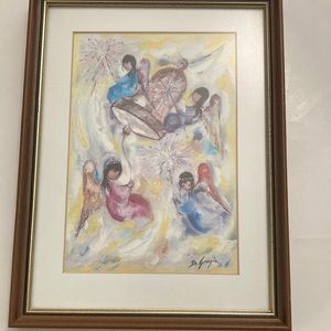 Vintage De Grazia print Angel & Bells